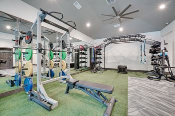 Well-equipped home gym